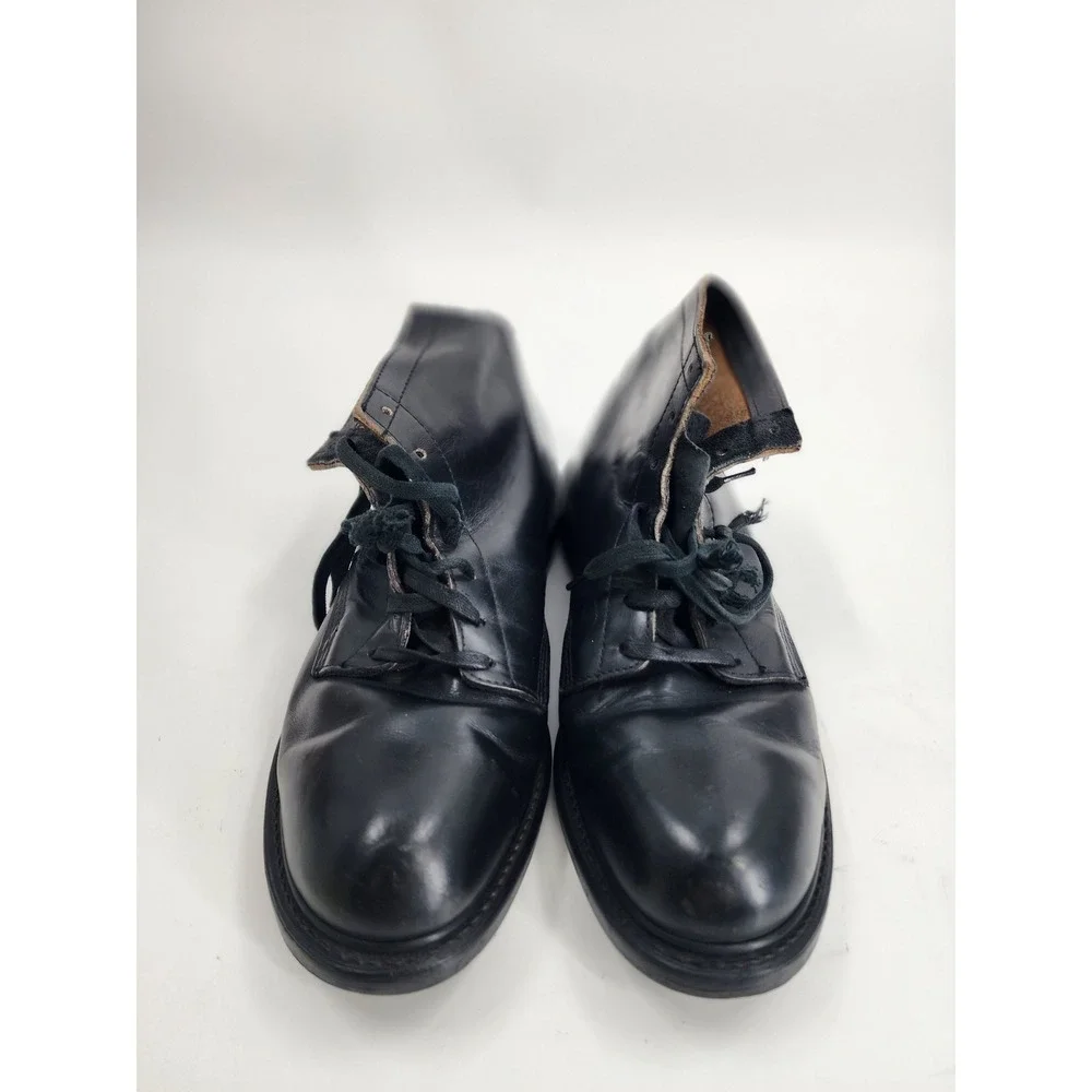 Vintage Black Leather Combat Boots Mens Military Style Vietnam era Ankle Boots